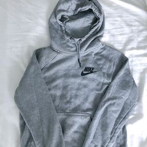 grey nike turtleneck hoodie